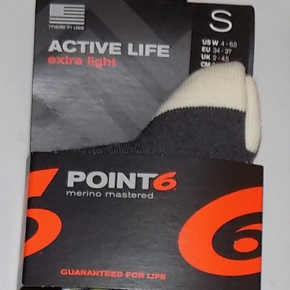 New Point6 Ornament 65% wool socks  over calf S - Picture 2 of 4